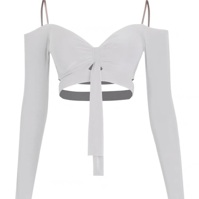 上衣一字领拉丁舞ZYM高级感练功