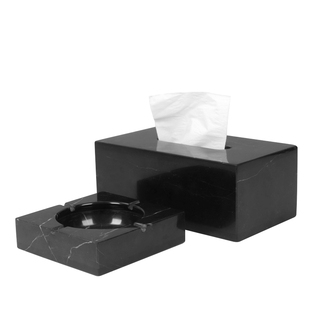 北欧大理石家用商用抽纸盒茶几客厅样板房纸巾盒烟灰缸套餐超大号