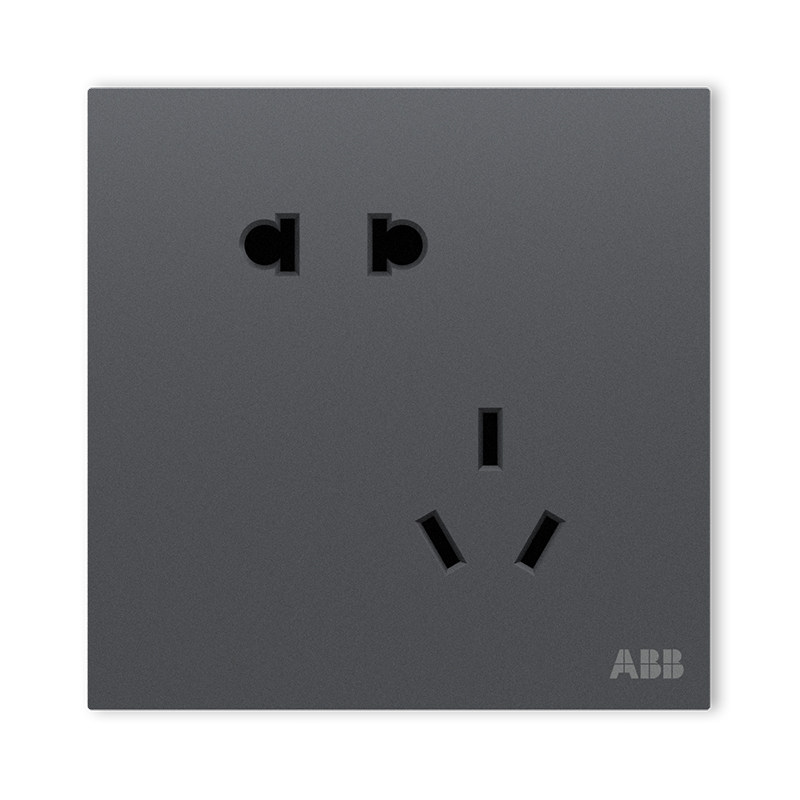 盈致灰色无框五USB孔单开双控家用86型面板 ABB开关插座 德畅同款