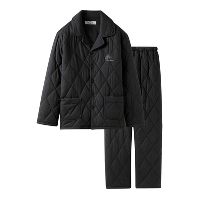 美标男士三层咖啡碳夹棉睡衣套装