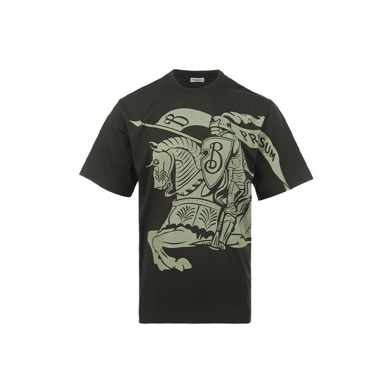 【自营】BURBERRY/博柏利男士马术骑士印花休闲宽松圆领短袖T恤