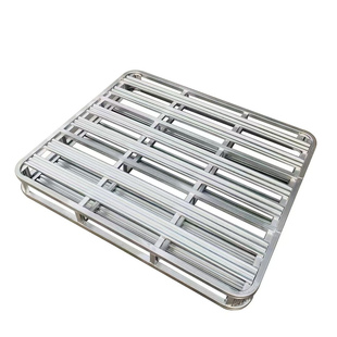 加厚叉车铁托盘堆垛定制镀锌双面圆角重型金属米面饲料加厚铁栈板