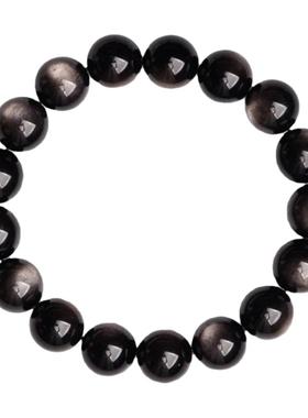 天然黑曜石手链情侣招财转运珠