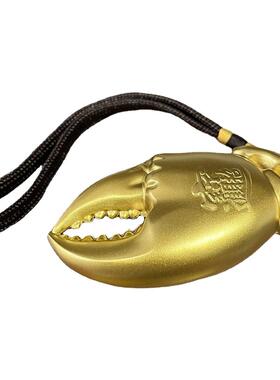 纯铜手中有钱手里有钳件蟹送摆件把玩挂件钳招财进宝手把礼品黄铜