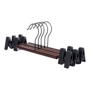 服装店裤架裙子架衣架防滑木质带夹家用实木西裤挂柜内木头裤夹子