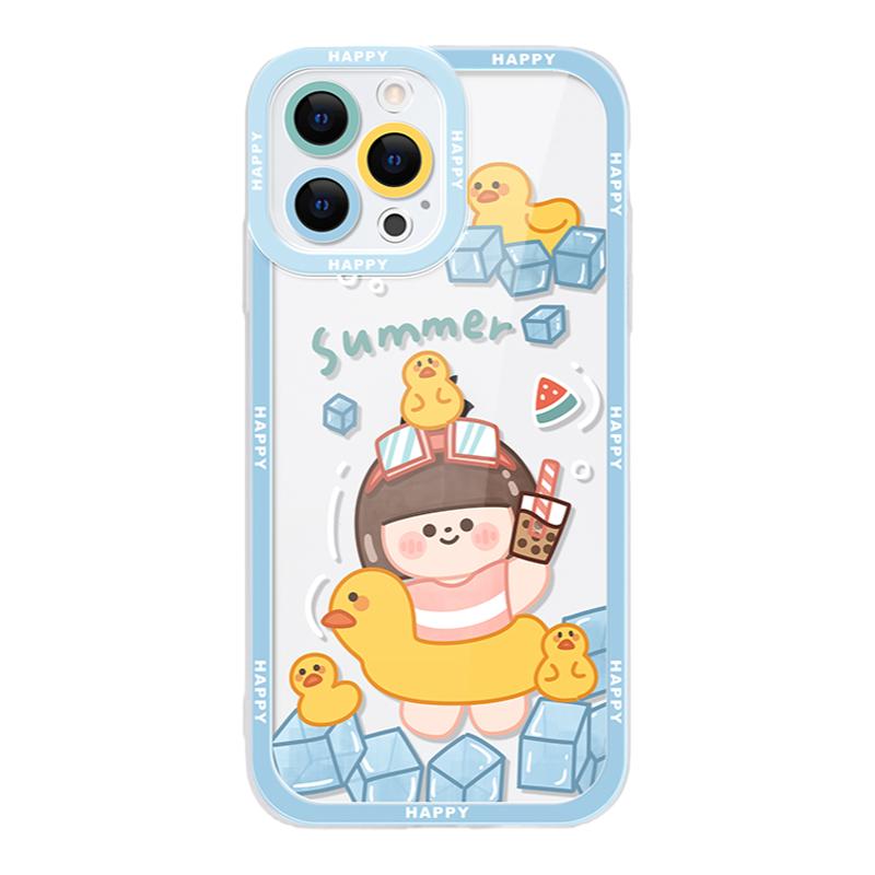 亚森优品游泳圈适用苹果iphone15华为mate60pro手机壳13/14Pro新款12软11透明p40p镜头p30全