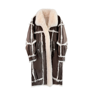 冬季女士长款风衣兔毛皮毛一体