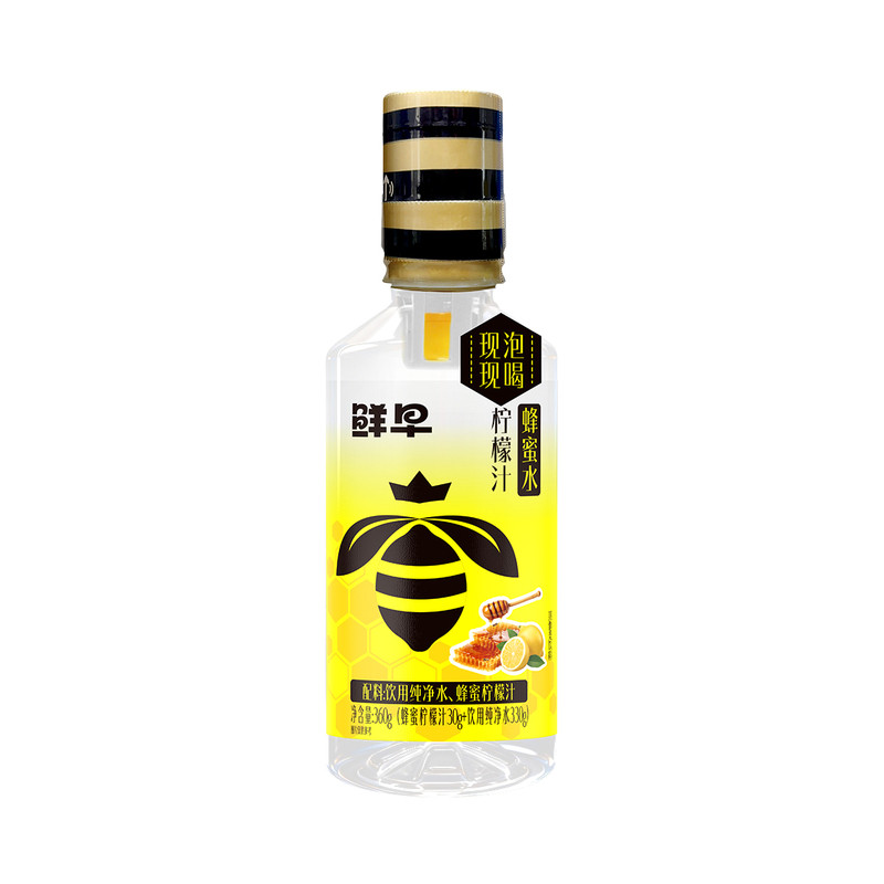 鲜早蜂蜜水分离式现泡现喝柠檬汁蜂蜜水清爽解渴360g*6瓶装整箱