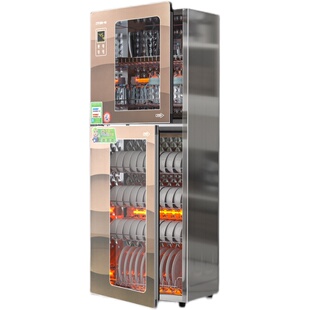 路易好太太家用大容量不锈钢双门热风烘干免沥水商用消毒碗柜高温