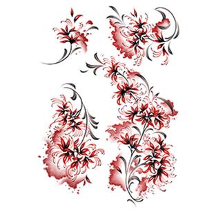 MG tattoo 曼珠沙华 忘川河畔彼岸花图案唯美浪漫花朵大图纹身贴