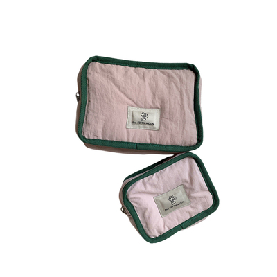 thefifthmoon一朵小花花 可爱俏皮清新撞色边面包收纳包化妆包