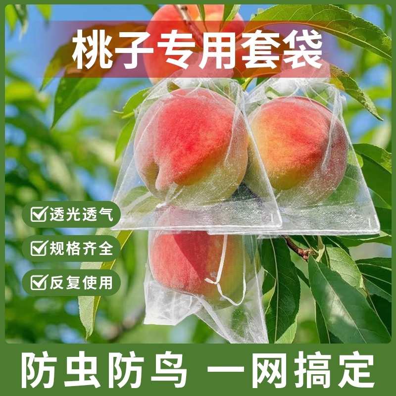 桃子套袋果袋水蜜桃黄桃套袋蟠桃冬桃专用袋网袋防虫防鸟水果套袋