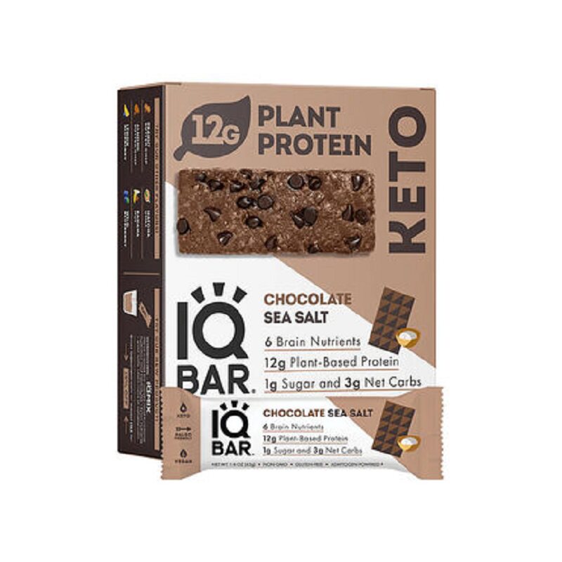 IQBAR高纤维低脂高蛋白棒素食代餐棒营养能量棒12*45g巧克力味