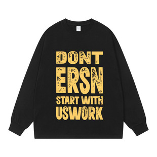 加绒加厚圆领卫衣美式字母印花TF家族陈奕恒同款百搭宽松衣服潮流