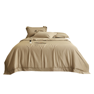 特价进口140支匹马棉四件套100全棉贡缎被套纯色酒店别墅床上用品