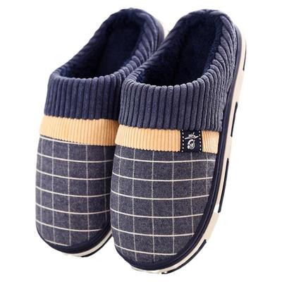 简约男士包头双色橡胶底棉拖鞋