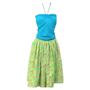 泰国多巴胺沙滩裙三亚海边度假吊带抹胸背心云南大理旅游穿搭裙子