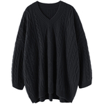 好穿度爆表啊！大克重廓形v领100%山羊绒衫女秋冬纯羊绒毛衣加厚