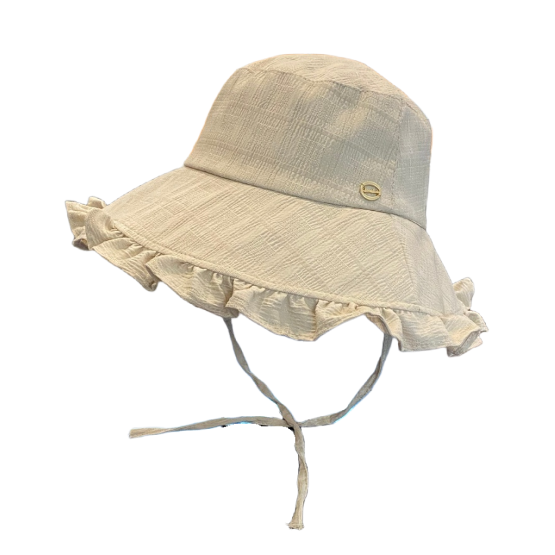 夏季花边防晒渔夫帽子女户外简约