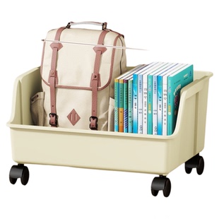 收纳箱桌下带轮书本收纳筐家用办公室教室书包整理箱桌面收纳盒子