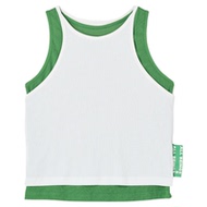 ALL BEINGS25SS夏季新款百搭打底外穿轻薄绿白撞色双层螺纹背心女