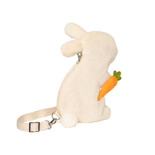 海湾兔Bunnies 可爱白色兔子包包毛绒玩偶斜挎包单肩包娃生日礼物