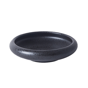 黑色陶瓷花器剑山插花器皿复古禅意中式日式小原流船型花盆幽墨