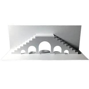桥梁半浮雕纸雕 卡纸半立体构成作品作业技能大赛 手工DIY材料包