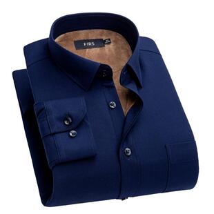 【加绒加厚】杉杉保暖衬衫男秋冬商务休闲装中老年爸爸长袖棉衬衣