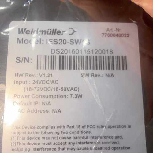 溢价-魏德米勒Weidmuller IES20-SW16工业以太网