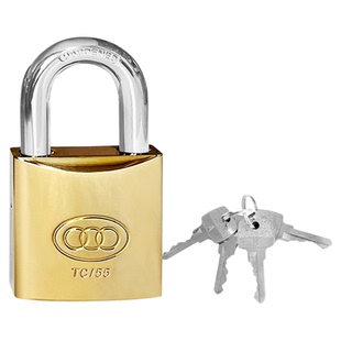 三环新款双开全铜房门挂锁防盗防撬防锈AB钥匙黄铜仓库门挂锁DB50