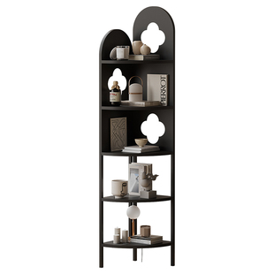 中古风角柜客厅转角置物架轻奢高级感墙角创意复古铁艺书本收纳柜