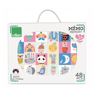 法国Vilac儿童桌面配对连连看游戏亲子互动思维记忆里木质玩具 2+