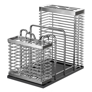 家图腾304不锈钢厨房菜刀架置物架筷子筒笼刀具放刀收纳架砧板架