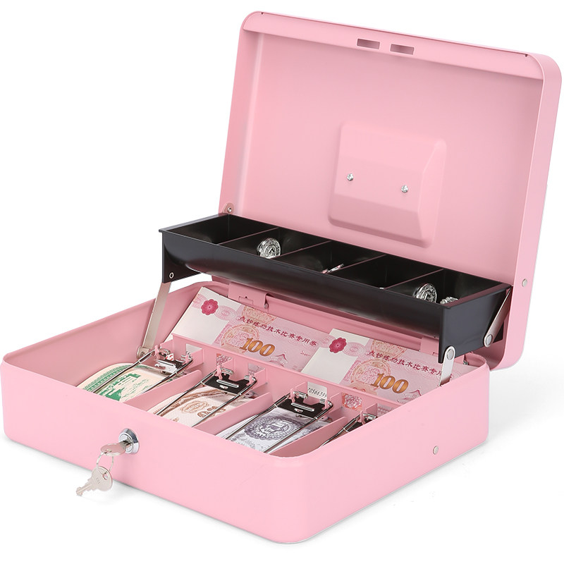 儿童存钱罐男孩女孩家用大容量储蓄密码存钱箱带锁收纳多功能双层零钱盒现金分类手提收银钱箱盒