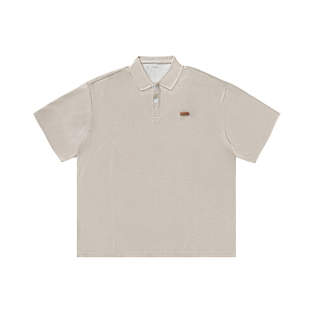 STA潮牌春夏新款短袖polo衫男宽松复古老钱风休闲翻领T恤质感上衣