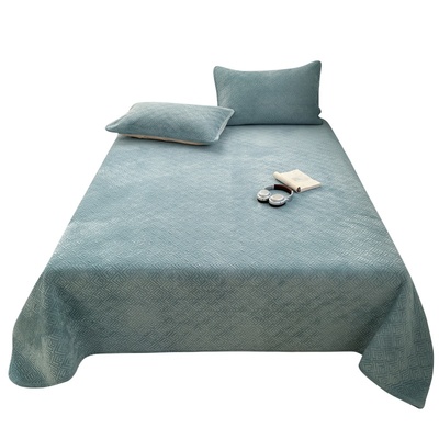 定制一面绒一面棉床盖单件加厚夹棉宝宝绒床单三件套双面炕单四季