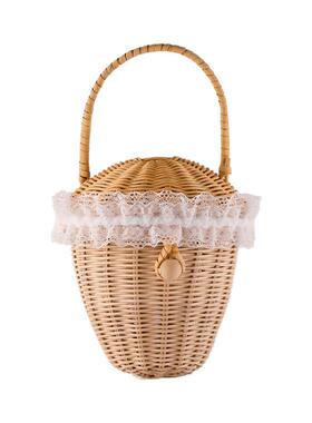 北欧手提篮宝宝出游拍照装饰摆件