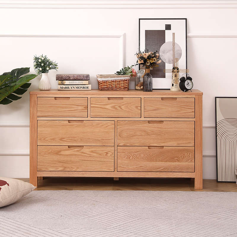 全实木七斗柜红橡木抽屉储卧室电视柜现代柜子五斗橱物简约六北欧