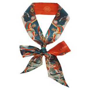 敦煌丝巾缎面蝴蝶结飘带红色丝带长条发带古风头饰百搭民族风发饰