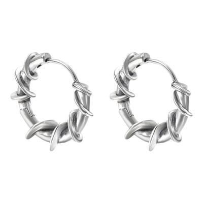 GRGRS925纯银荆棘缠绕耳环