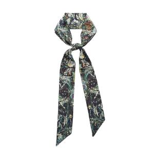 原创杰克逊波洛克抽象艺术细长窄绑包包手柄丝巾飘带领巾腰带发带