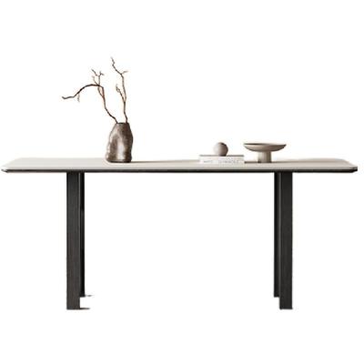 奥古斯特实木岩板餐桌镂空