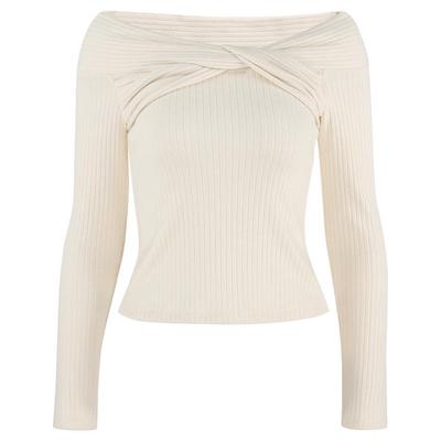 一字肩针织衫女设计感小众高级感