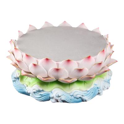 戴玉堂陶瓷莲花座佛像底座观音菩萨供奉供佛圆形摆件垫高神像托架