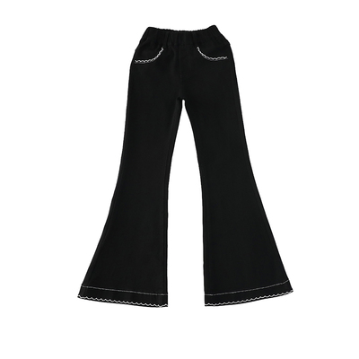 女童加绒喇叭裤秋冬款一体绒裤子