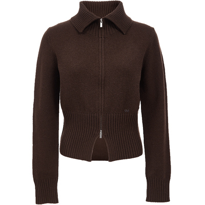 VeroModa含绵羊毛拉链纯色毛衣