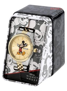 代购迪士尼Disney卡通动漫手表男女士间金钢带米奇时尚腕表MK8185