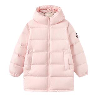 巴拉巴拉女童羽绒服儿童毛领冬装粉色厚外套2026新款女孩宝宝上衣