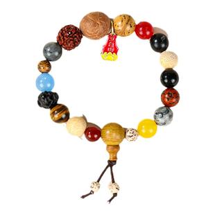 五台山多宝十八籽菩提手串18子香灰琉璃金箔琉璃转运手链毕业礼物